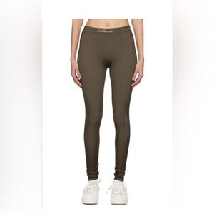 AMIRI Green Ribbed Knit Leggings